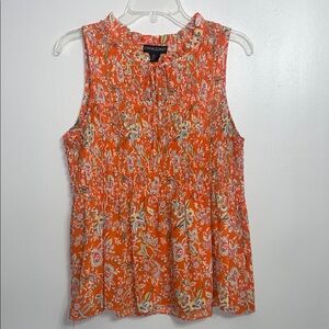 Cynthia Rowley Women's Orange Floral Sleeveless Top